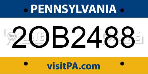 2OB2488 Pennsylvania License Plate