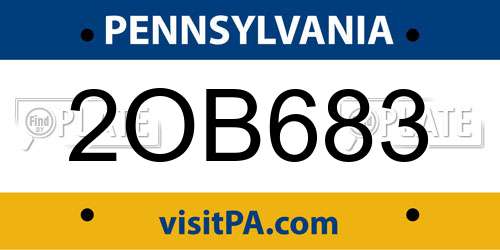 2OB683 Pennsylvania License Plate