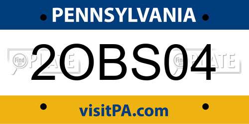 2OBS04 Pennsylvania License Plate
