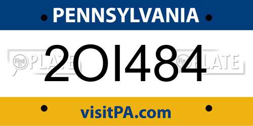 2OI484 Pennsylvania License Plate