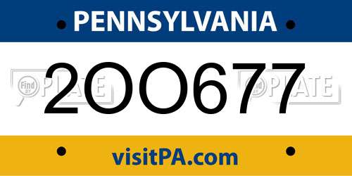 2OO677 Pennsylvania License Plate