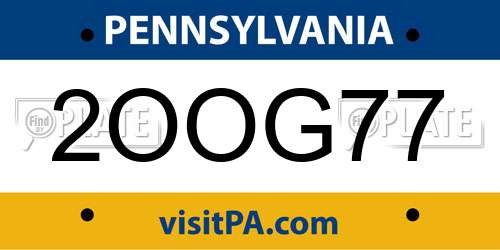 2OOG77 Pennsylvania License Plate