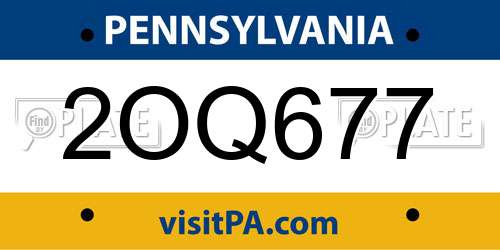 2OQ677 Pennsylvania License Plate