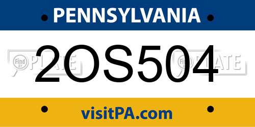 2OS504 Pennsylvania License Plate