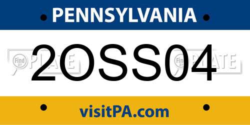 2OSS04 Pennsylvania License Plate