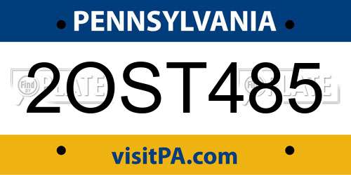 2OST485 Pennsylvania License Plate