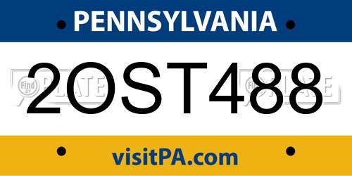 2OST488 Pennsylvania License Plate