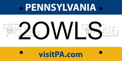 2OWLS Pennsylvania License Plate
