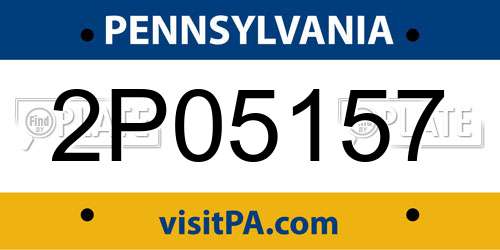 2P05157 Pennsylvania License Plate