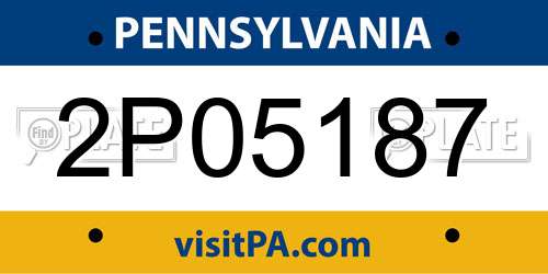 2P05187 Pennsylvania License Plate