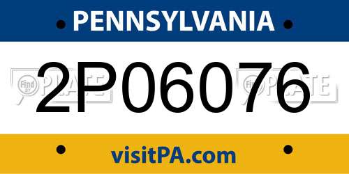 2P06076 Pennsylvania License Plate