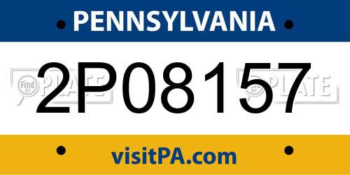 2P08157 Pennsylvania License Plate