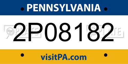 2P08182 Pennsylvania License Plate