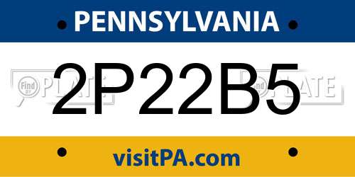 2P22B5 Pennsylvania License Plate