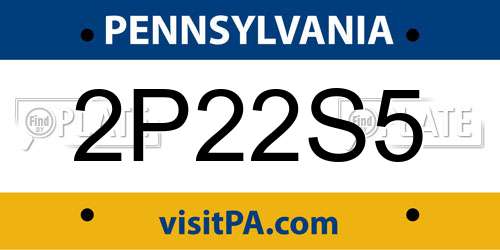 2P22S5 Pennsylvania License Plate