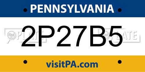2P27B5 Pennsylvania License Plate
