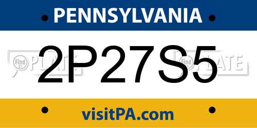 2P27S5 Pennsylvania License Plate