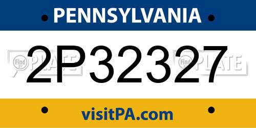 2P32327 Pennsylvania License Plate