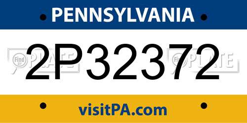 2P32372 Pennsylvania License Plate