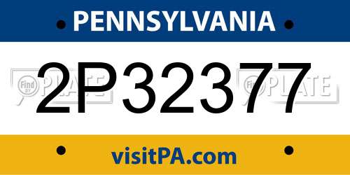 2P32377 Pennsylvania License Plate
