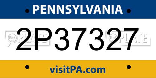 2P37327 Pennsylvania License Plate