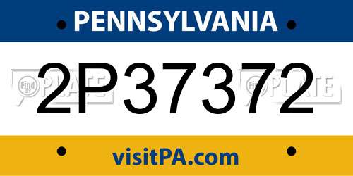 2P37372 Pennsylvania License Plate