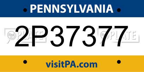 2P37377 Pennsylvania License Plate
