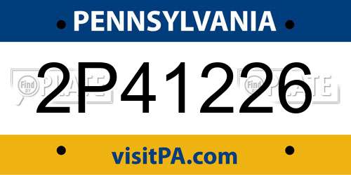 2P41226 Pennsylvania License Plate