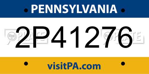 2P41276 Pennsylvania License Plate