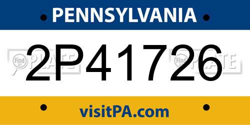 2P41726 Pennsylvania License Plate