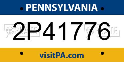 2P41776 Pennsylvania License Plate