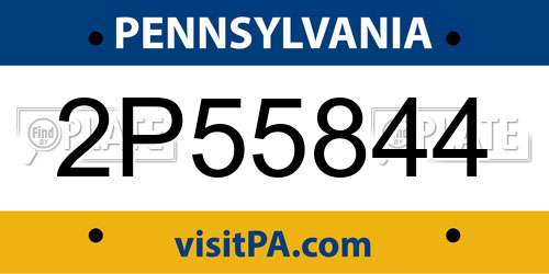 2P55844 Pennsylvania License Plate