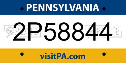 2P58844 Pennsylvania License Plate