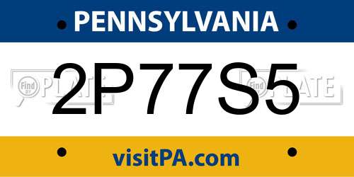 2P77S5 Pennsylvania License Plate