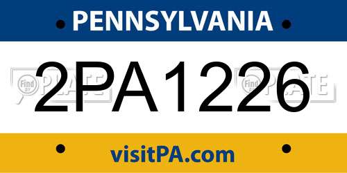 2PA1226 Pennsylvania License Plate