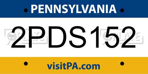 2PDS152 Pennsylvania License Plate