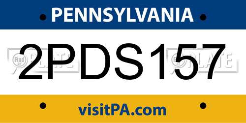 2PDS157 Pennsylvania License Plate