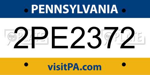 2PE2372 Pennsylvania License Plate