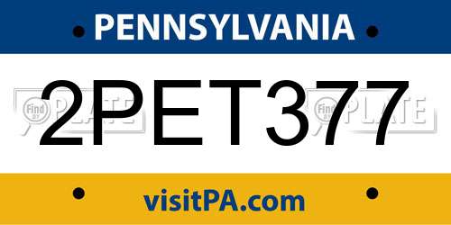 2PET377 Pennsylvania License Plate