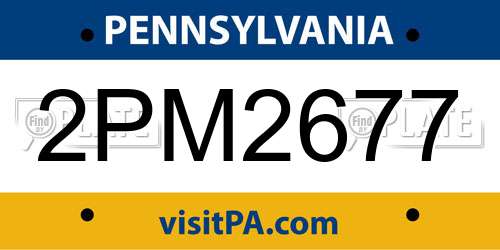 2PM2677 Pennsylvania License Plate
