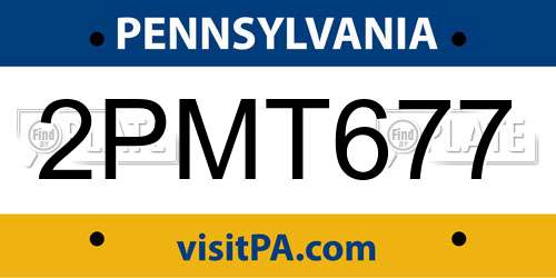 2PMT677 Pennsylvania License Plate