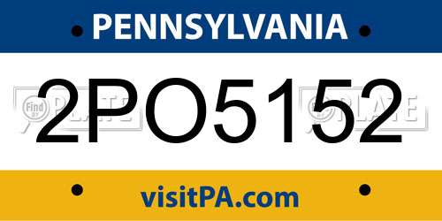 2PO5152 Pennsylvania License Plate