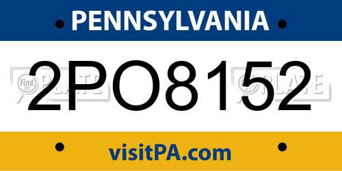 2PO8152 Pennsylvania License Plate
