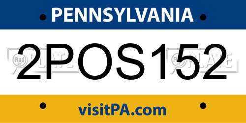 2POS152 Pennsylvania License Plate