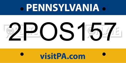 2POS157 Pennsylvania License Plate