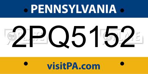 2PQ5152 Pennsylvania License Plate