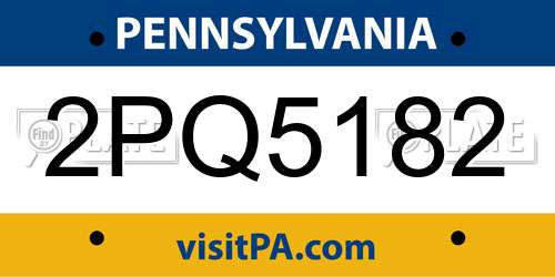 2PQ5182 Pennsylvania License Plate