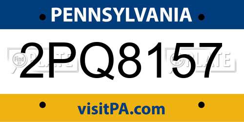 2PQ8157 Pennsylvania License Plate