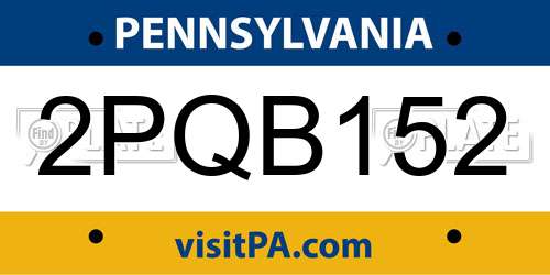 2PQB152 Pennsylvania License Plate