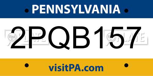2PQB157 Pennsylvania License Plate